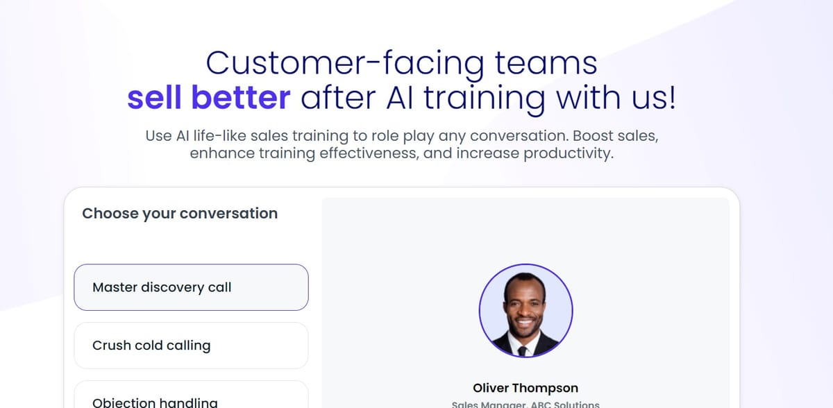 Use AI life-like sales training to role play conversation